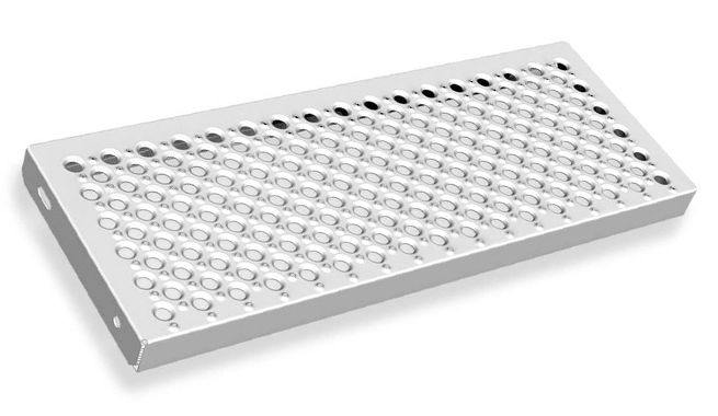 Grille à barres perforée poignée O